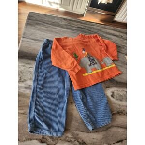 Mulberry Bush Kids Outfit Set‎ 2T Shirt Corduroy Pants Elephant Monkey